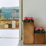 Idralite - pot de fleurs carr jardinire en rsine h 80 mod. cube top 40x40 anthracite