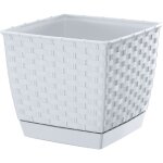 Pot de fleurs carr� ratolla - blanc - pp - drlk190b