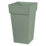 Pot de fleur carr toscane 43 x h. 80 cm - vert laurier - eda