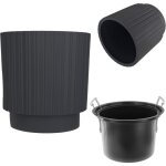 Pot de fleurs d�coratif avec insert int�rieur - rond - en plastique - pour l'int�rieur et l'ext�rieur ...