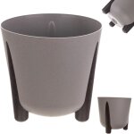 Pot de fleur eco cache pot de fleur pieds avec insert 34 cm gris - kadax