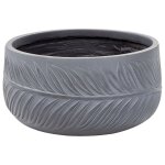 Pot de fleurs gris en fibres d'argile rond cache - pot 35 x 35 x 19 cm ftero
