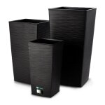 Pot de fleur haut, grande jardiniere en plastique pour une dcoration interieure et exterieure (noir, ...