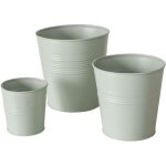 Pots de fleurs lingo, galvaniss, pour usage extrieur, ensemble de 3