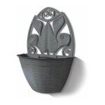 Pot de fleurs mural - gerla paglia - anthracite - l 32 x p 16 x h 42, 5 cm - livraison gratuite
