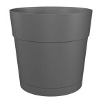 Pot a fleurs et plantes rond capri large - plastique - rservoir d'eau - diametre 40 cm - anthracite ...