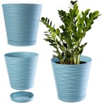 Pot de fleurs en plastique avec soucoupe incorpor�e, pot de plantes avec conception raffin�e pour la ...