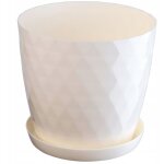Pot de fleurs en plastique avec soucoupe int�gr�e, pot de plante pour une d�coration florale moderne ...