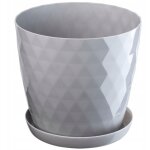 Pot de fleurs en plastique avec soucoupe int�gr�e, pot de plante pour une d�coration florale moderne ...