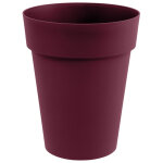 Eda - pot de fleurs en plastique toscane rouge bourgogne -  44 cm