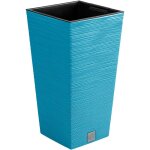 Pot de fleurs avec reserve deau 20x20x38cm bleu - furu