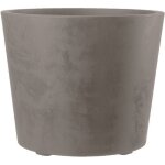 Pot de fleurs rond - deroma - millennium - 79 l - � 50 cm - a r�serve d'eau et roulettes - marron