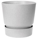 Pot de fleurs rond greenville 25 - exterieur - o 24, 48 x h 23, 31 cm - gris beton vivant - elho