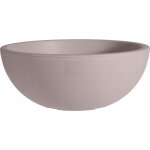 Pot de fleurs rond en plastique beige 40 x 16 cm