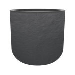 Eda - pot de fleurs rond en plastique volcania up anthracite - � 40 cm