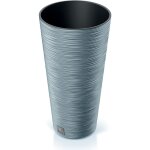 Pot de fleurs rond avec reserve d�eau 7, 5 l gris galet - furu