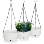 Pot de fleurs suspendu, lot de 3, diff. tailles, arrosage automatique, porte - plantes, trou de drainage, ...