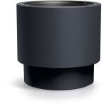 Pot de fleurs xl en plastique rond avec pied - 47 x 44 cm - bac � fleurs design en anthracite avec insert ...