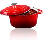 Cocotte en fonte �maill�e rouge 3, 8 l, �24 x 11, 8 cm