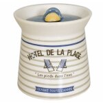 Pot à gros sel cabourg en faïence avec cuillère Pot à gros sel cabourg en faïence avec cuillère