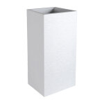 Eda - pot graphit carr� haut blanc c�ruse - 39. 5 x 39. 5 x 80cm 31l plastique