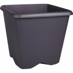Eda - pot plastique carr� chorus 4, 3 l gris l 19, 5 x l 19, 5 x h 18, 2 cm