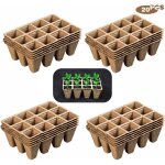 Pots en tourbe pour semis, 240 godet semis biodegradable, 20 morceaux de 12 grilles pour planter des ...