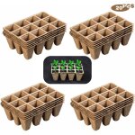 Pots en tourbe pour semis, 240 godet semis biodegradable, 20 morceaux de 12 grilles pour planter des ...