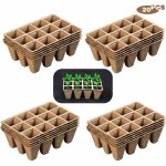 Pots en tourbe pour semis, 240 godet semis biodegradable, 20 morceaux de 12 grilles pour planter des ...