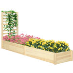 Potager sur�lev� d'ext�rieur avec treillis et 2 fonds ouverts, jardini�re avec treillis pour plantes ...