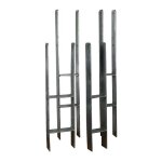 Poteau d'ancrage en h support de carport 141 mm galvanise  chaud l 80 cm