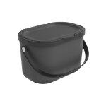 Poubelle 3, 2 l, anthracite, noir - rotho