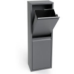 Poubelle 30l en inox poubelle verticale tri s�lectif 2x15l gris - svita