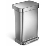 Simplehuman poubelles - poubelle 45l avec poche pour sacs, inox brossé cw2024 Simplehuman poubelles - poubelle 45l avec poche pour sacs, inox brossé cw2024