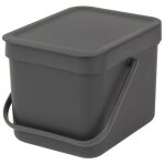 Poubelle 6 l grey - sort & go - brabantia