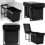 Vidaxl - poubelle amovible de cuisine fermeture en douceur 48 l - poubelle extractible - poubelles extractible ...