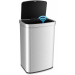Goplus - poubelle automatique 50 l - capteur de mouvement infrarouge rectangulaire - fermeture rapide ...