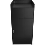 Poubelle porte - plteau commerciale en bois noir 55 x 56 x 117 cm capacit 100 l restauration chrd horeca ...