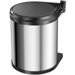 Poubelle compact - box m 15l hailo 3555 - 101 argent / noir