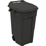 Poubelle / conteneur  roulettes 120l noir - 15976