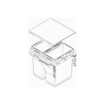 Poubelle coulissante 1 ou 2 seaux - nombre de seaux : 2 - contenance : 60 l - pour caisson de largeur ...