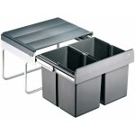 Poubelle coulissante - 2 bacs - 30 l - amortisseur : sans - contenance : 30 l - dcor : gris - hauteur ...
