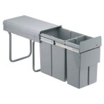 Wesco - poubelle coulissante - 2 bacs - 30 l - hauteur 385 mm - amortisseur : sans - contenance : 30 ...