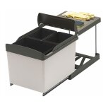 Poubelle coulissante - 31 l - nombre de seaux : 3 - dcor : gris - contenance : 31 l - pour caisson de ...