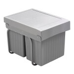 Poubelle coulissante 32l 2 seaux - amortisseur : sans - contenance : 32 l - dcor : anthracite - hauteur ...