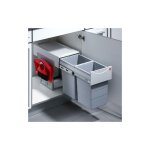 Lmc - poubelle coulissante tri slectif 2 bacs 15l pelle + brosse - pou3660