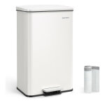 Songmics poubelle de cuisine 40l, grand, corbeille � d�chets � p�dale avec couvercle, en acier, fermeture ...