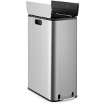 Poubelle cuisine 45 l, poubelle en mtal inoxydable, poubelle  pdale, couvercle  ailettes, fermeture ...