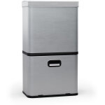 Klarstein - poubelle de cuisine 50 litres sans contact en acier inoxydable, 56 l avec panneau de contr�le ...