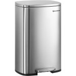 Songmics poubelle cuisine 50l, poubelle bureau, fermeture en douceur, avec pdale, en acier, seau intrieur, ...
